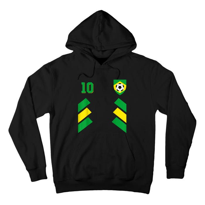 Retro10 Brazilian Football Brazil Soccer Brazil Flag Tall Hoodie