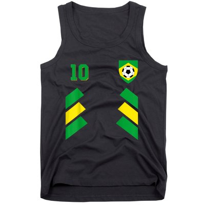 Retro10 Brazilian Football Brazil Soccer Brazil Flag Tank Top