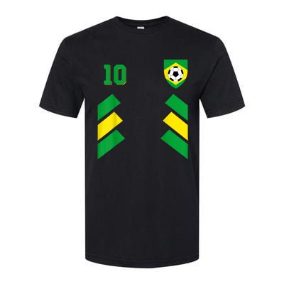 Retro10 Brazilian Football Brazil Soccer Brazil Flag Softstyle CVC T-Shirt