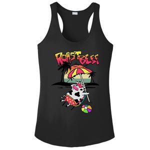 Roast Beef Funny Cow On The Beach Dustin Ladies PosiCharge Competitor Racerback Tank