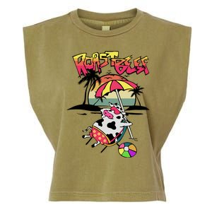 Roast Beef Funny Cow On The Beach Dustin Garment-Dyed Women's Muscle Tee