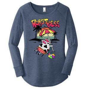 Roast Beef Funny Cow On The Beach Dustin Women's Perfect Tri Tunic Long Sleeve Shirt