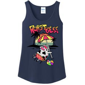 Roast Beef Funny Cow On The Beach Dustin Ladies Essential Tank