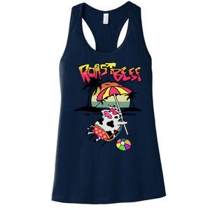 Roast Beef Funny Cow On The Beach Dustin Women's Racerback Tank