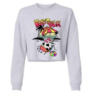 Roast Beef Funny Cow On The Beach Dustin Cropped Pullover Crew