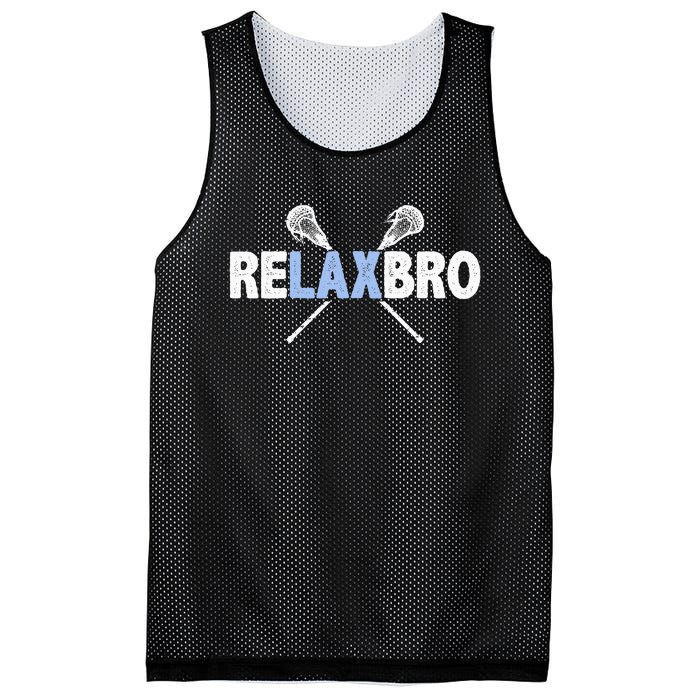 RELAX BRO Funny Lacrosse Player Lax Lover Joke Mesh Reversible Basketball Jersey Tank