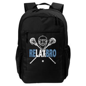 Relax Bro Funny Lacrosse Player Coach Joke Lax Lover Graphic Daily Commute Backpack