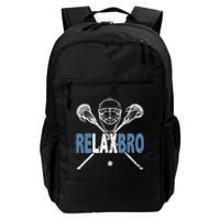 Relax Bro Funny Lacrosse Player Coach Joke Lax Lover Graphic Daily Commute Backpack