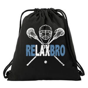 Relax Bro Funny Lacrosse Player Coach Joke Lax Lover Graphic Drawstring Bag