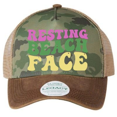 Resting Beach Face Funny Summer Vacation Legacy Tie Dye Trucker Hat