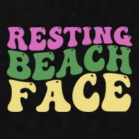 Resting Beach Face Funny Summer Vacation Ladies PosiCharge Tri-Blend Wicking Tank