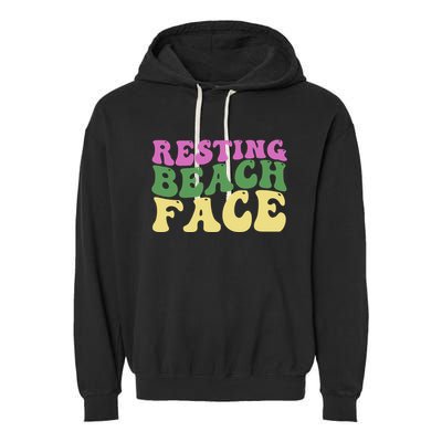 Resting Beach Face Funny Summer Vacation Garment-Dyed Fleece Hoodie