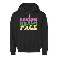 Resting Beach Face Funny Summer Vacation Garment-Dyed Fleece Hoodie