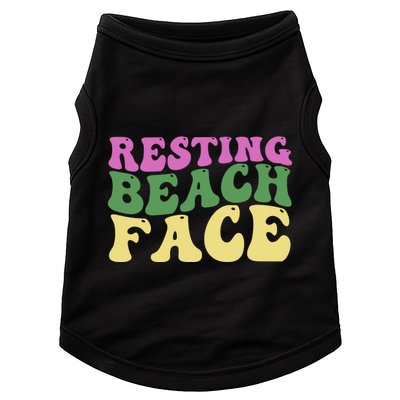 Resting Beach Face Funny Summer Vacation Doggie Tank