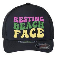 Resting Beach Face Funny Summer Vacation Flexfit Unipanel Trucker Cap
