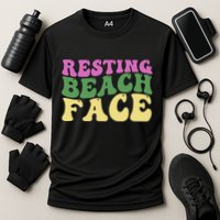 Resting Beach Face Funny Summer Vacation Performance Shirt
