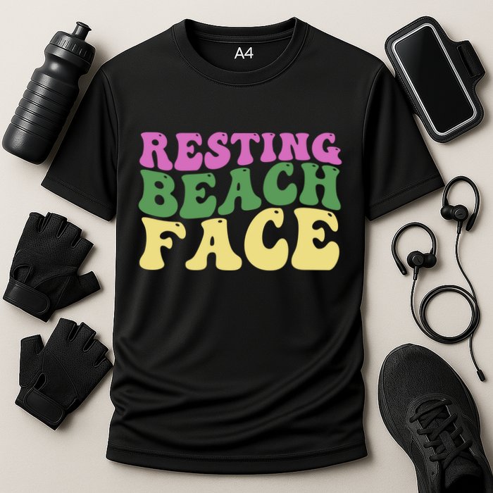 Resting Beach Face Funny Summer Vacation Performance Shirt