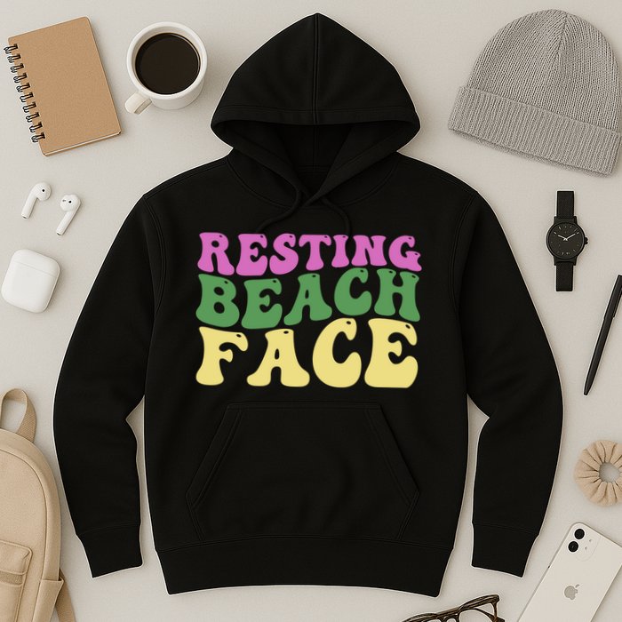 Resting Beach Face Funny Summer Vacation Hoodie