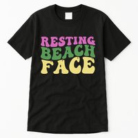 Resting Beach Face Funny Summer Vacation Tall T-Shirt