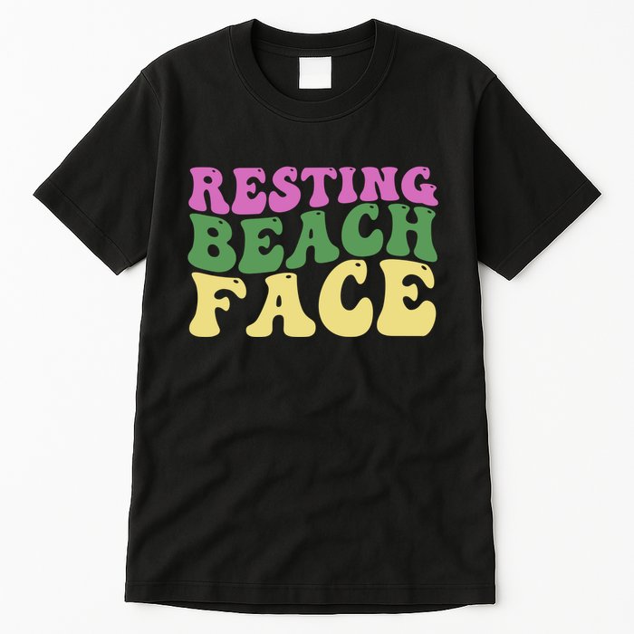 Resting Beach Face Funny Summer Vacation Tall T-Shirt