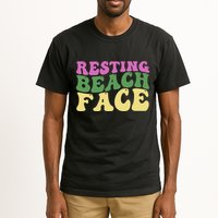 Resting Beach Face Funny Summer Vacation Tall T-Shirt