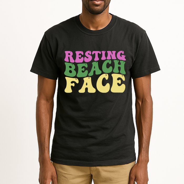 Resting Beach Face Funny Summer Vacation Tall T-Shirt