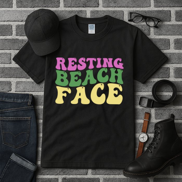 Resting Beach Face Funny Summer Vacation Tall T-Shirt