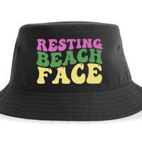 Resting Beach Face Funny Summer Vacation Sustainable Bucket Hat