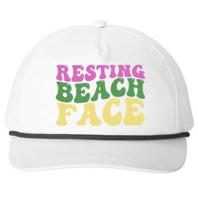 Resting Beach Face Funny Summer Vacation Snapback Five-Panel Rope Hat