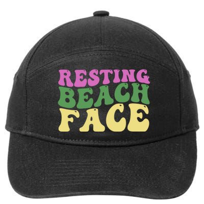 Resting Beach Face Funny Summer Vacation 7-Panel Snapback Hat