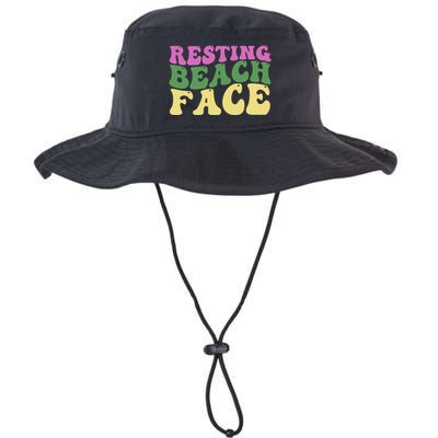 Resting Beach Face Funny Summer Vacation Bucket Hat