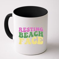 Resting Beach Face Funny Summer Vacation Mug