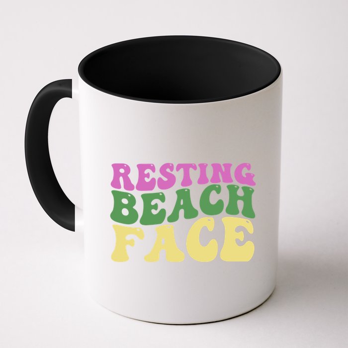 Resting Beach Face Funny Summer Vacation Mug