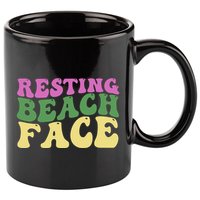 Resting Beach Face Funny Summer Vacation 11oz C Handle Ceramic Mug