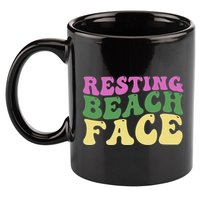 Resting Beach Face Funny Summer Vacation 11oz C Handle Ceramic Mug