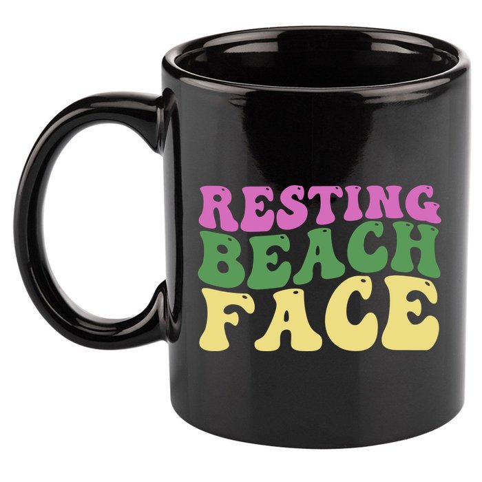 Resting Beach Face Funny Summer Vacation 11oz C Handle Ceramic Mug