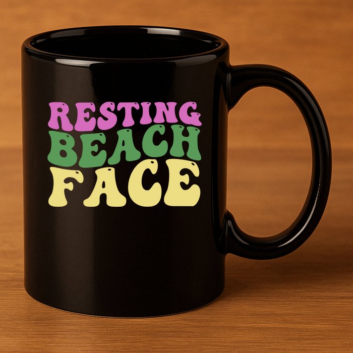 Resting Beach Face Funny Summer Vacation 11oz C Handle Ceramic Mug