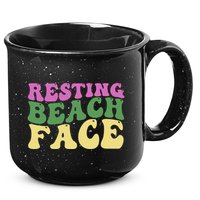 Resting Beach Face Funny Summer Vacation 15oz Campfire Ceramic Mug