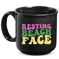 Resting Beach Face Funny Summer Vacation 15oz Campfire Ceramic Mug