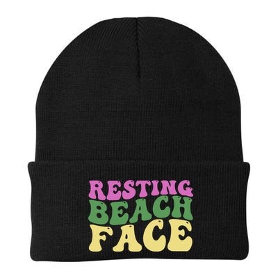 Resting Beach Face Funny Summer Vacation Beanie