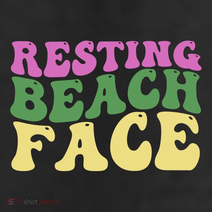 Resting Beach Face Funny Summer Vacation Beanie