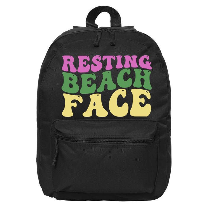 Resting Beach Face Funny Summer Vacation 16 in Basic Backpack