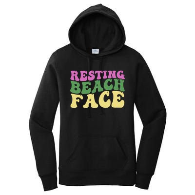 Resting Beach Face Funny Summer Vacation Women's Pullover Hoodie