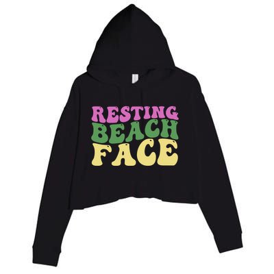 Resting Beach Face Funny Summer Vacation Crop Fleece Hoodie