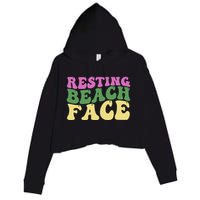Resting Beach Face Funny Summer Vacation Crop Fleece Hoodie