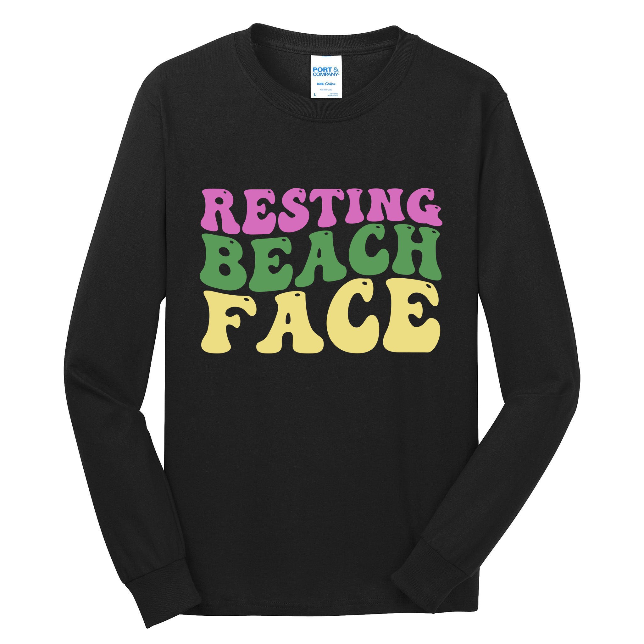 Resting Beach Face Funny Summer Vacation Tall Long Sleeve T-Shirt