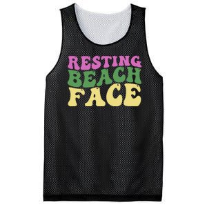 Resting Beach Face Funny Summer Vacation Mesh Reversible Basketball Jersey Tank