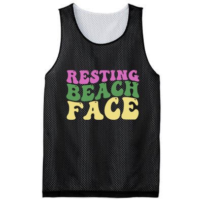 Resting Beach Face Funny Summer Vacation Mesh Reversible Basketball Jersey Tank