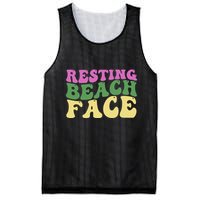 Resting Beach Face Funny Summer Vacation Mesh Reversible Basketball Jersey Tank