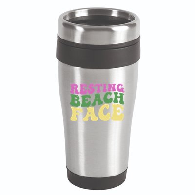 Resting Beach Face Funny Summer Vacation 16oz Travel Tumbler